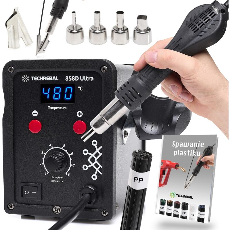 MACHINE À SOUDER LE PLASTIQUE Techrebal 858D ULTRA 750W BUSE de liant PP MAIS gratuite