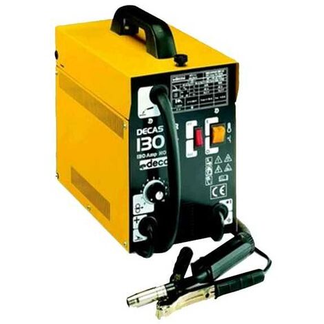 Machine à souder MMA 1,0 kW – Plage de régulation 90/130 A – Tension à vide 22 V – Fil d'acier fourré 0,9 mm – Compact et léger – Deca - 130Ac
