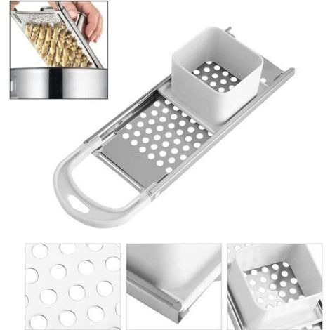 Machine à spaetzle en acier inoxydable Outil de cuisson pour machine à pâtes avec poussoir de sécurité et poignée confortable