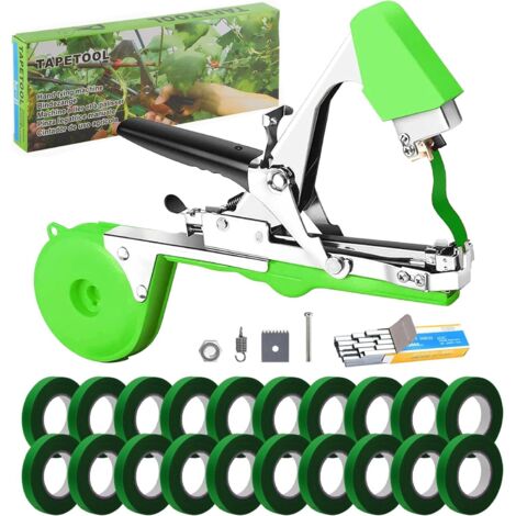 Machine à Taper et Nouer pour Vigne, Tomates, Arbres Fruitiers et Plantes – Pince à Lier avec 20 Rouleaux de Ruban Adhésif pour Jardin