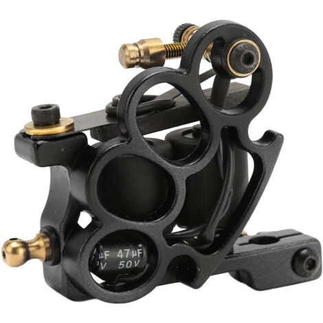 Machine à Tatouage Bobine 10 Wraps Légère Professionnelle Précise 5V pour Liner et Shader - Noir