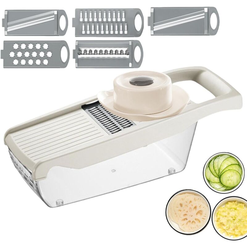 Machine à trancher de cuisine Coupe-concombre Coupe-oignons Coupe-légumes Râpe à fromage Coupe-légumes en spirale et trancheuse à légumes pour la