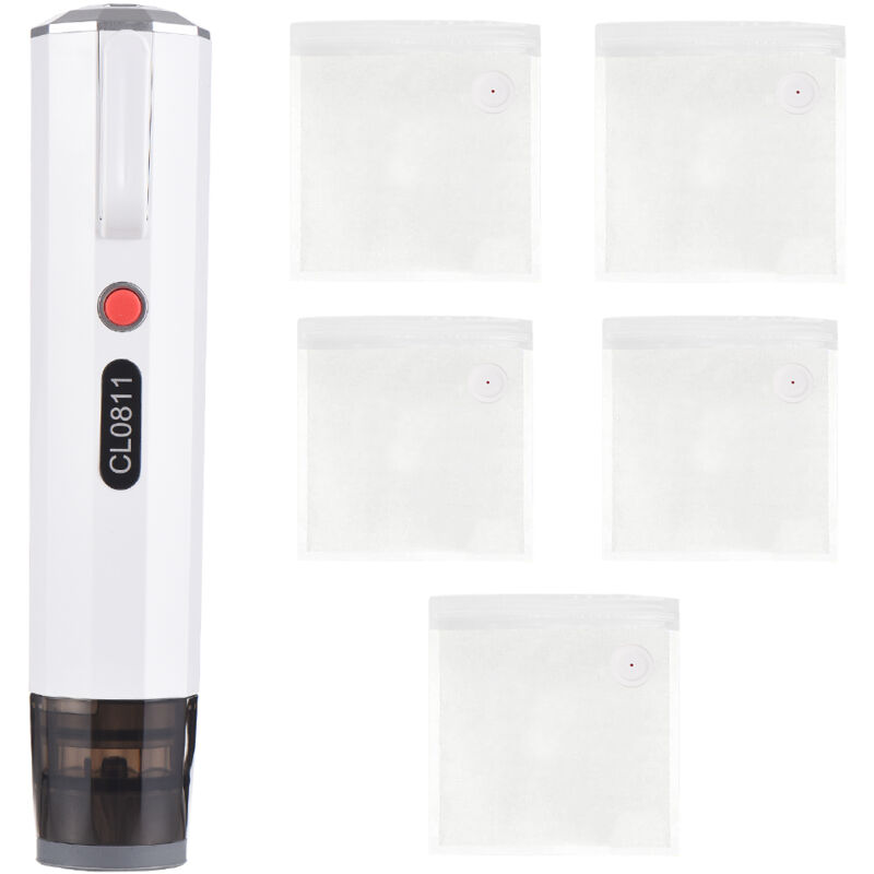 Meterk - Machine à vide portative H5, 3,6 l/min, taux de pompage 55-65kPa, scellage/aspiration, deux en un, arrêt manuel, blanc pour la maison