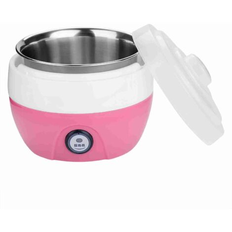 Machine à Yaourt Automatique Électrique 1L avec Conteneur Intérieur Stainless Steel (Rose) - Yogurt Maker pour Usage Domestique