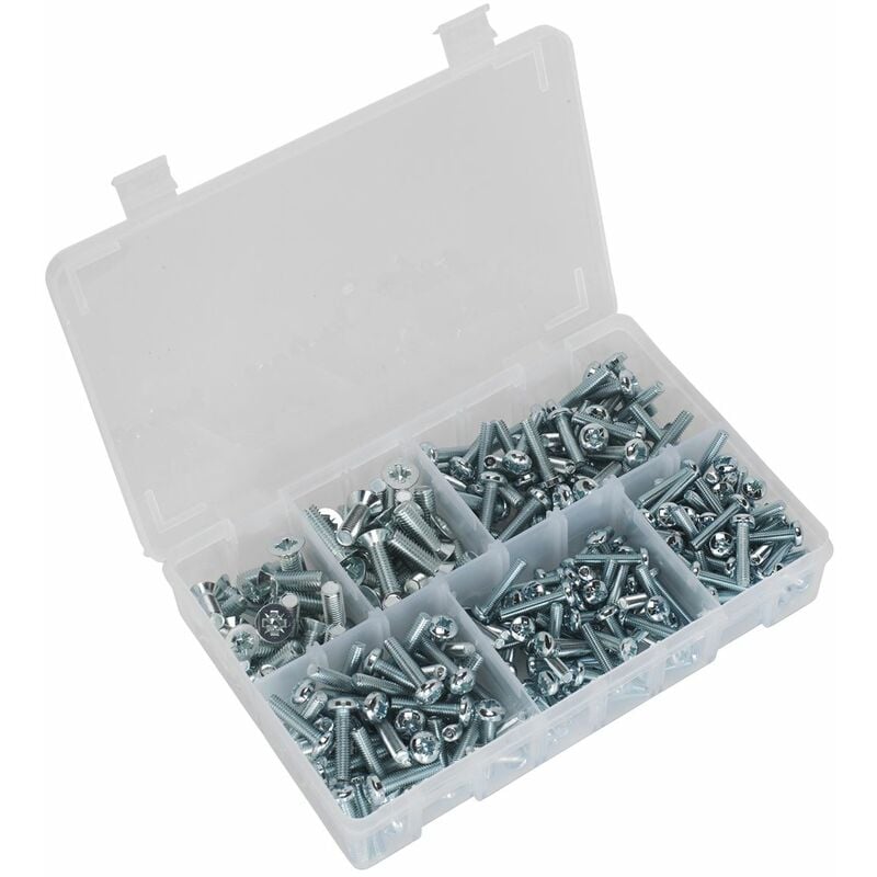 Machine (Body) Screw Assortment 264pc M5-M8 Countersunk & Pan Head Pozi - Metric AB054MS - Sealey