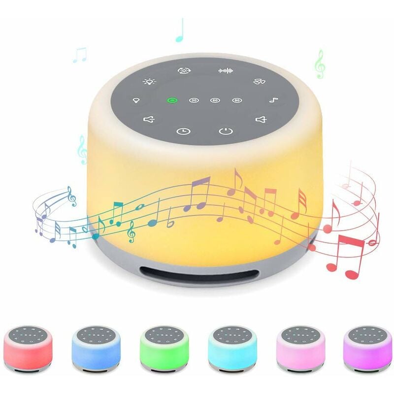 Machine à bruit blanc pour dormir, avec 24 sons apaisants, veilleuse et minuterie, machine à bruit naturel rechargeable, machine à bruit de sommeil