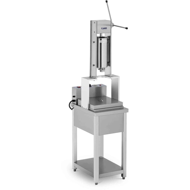 Machine à churros chichis poussoir presse appareil professionnel (5 litres, 5 douilles, acier inoxydable)