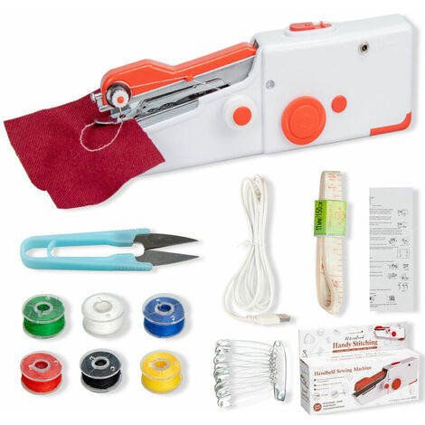 Machine �� Coudre Portative, Mini Machine �� Coudre ��lectrique Portable pour Adulte, Point Rapide Adapt�� aux V��tements, Tissus, Voyage �� Domicile Bricolage