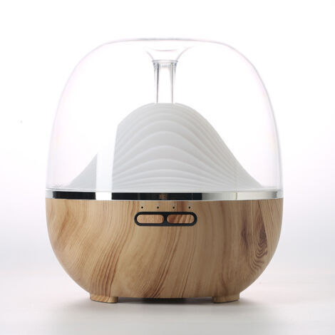 Machine d'aromathérapie à ultrasons, machine de parfum automatique domestique, lampe colorée intelligente, diffuseur de parfum chronométré et humidificateur à télécommande/Couleur du grain du bois cla