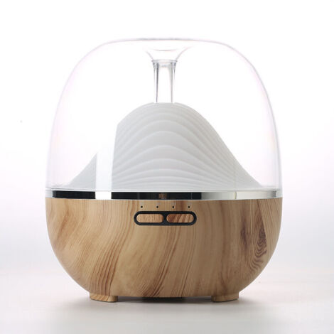 Machine d'aromathérapie à ultrasons, machine de parfum automatique domestique, lampe colorée intelligente, diffuseur de parfum chronométré et humidificateur à télécommande/Couleur du grain du bois cla