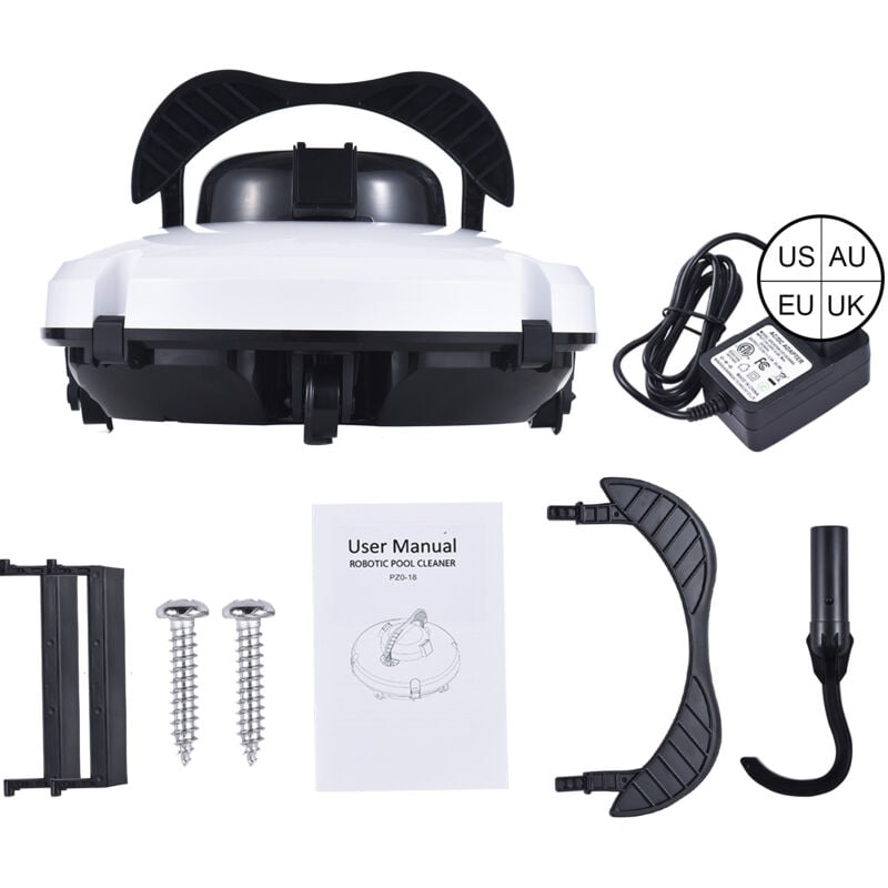Decdeal - Machine d'aspiration de piscine intelligente entièrement automatique IPX8 étanche/double moteurs/fonction d'auto-parking/120 minutes
