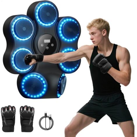 Machine de Boxe de Musique Intelligente pour Adultes/Enfants, Machine de Boxe électronique Bluetooth avec Musique, Machine de Boxe Musicale, 12 Vitesses réglables et Mode de comptage