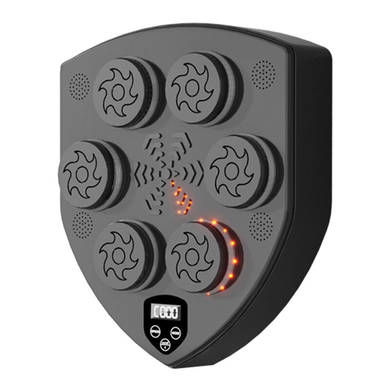 Machine de Boxe Musicale, Équipement D'entraînement de Boxe Mural en PU, Tapis de Boxe LED, Bluetooth, Lumières au Rythme de la Musique.