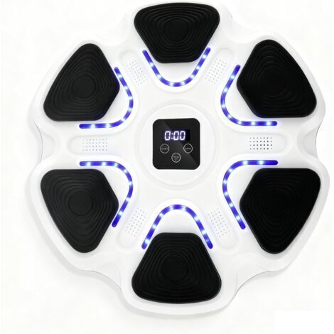 Machine de Boxe Musicale, Blue-Tooth Music Boxing Machine Adulte avec Gants de Boxe, 9 Vitesses Réglables, Intelligent Cible de Boxe électronique LED, Boxe Mural Musique pour Exercices Adultes