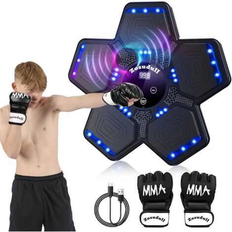 Machine De Boxe Musicale LED Bluetooth - Avec Gants, 9 Vitesses, Comptage Pour Adultes/Enfants