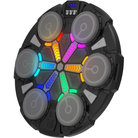 Machine De Boxe Musicale Intelligente Bluetooth Murale avec Gants, 3 Modes, Vitesse RéGlable+lumière LED, Boxing Machine pour L'EntraîNement De Boxe des Enfants et des Adultes à Domicile
