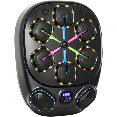 Machine de boxe musicale,machine de boxe électronique LED avec zones à double impact,gants Bluetooth 9 vitesses