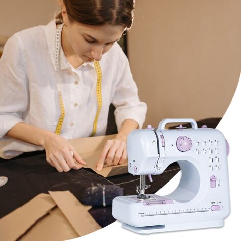 Machine de Couture Électrique Compacte pour Débutants avec Pédale à 12 Points Vitesses Variables Bobine Automatique