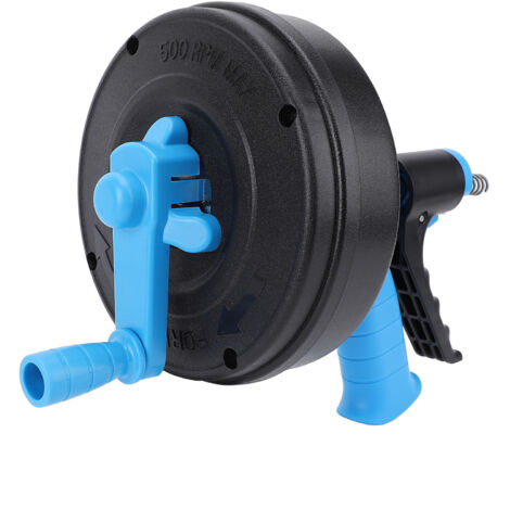 Machine de débouchage avec ressort en acier au manganèse de 65 mm, flexible, 2 modes, furet de plomberie pour tuyaux de 50 à 75 mm, ressort de 7,5 m / 24,61 pieds