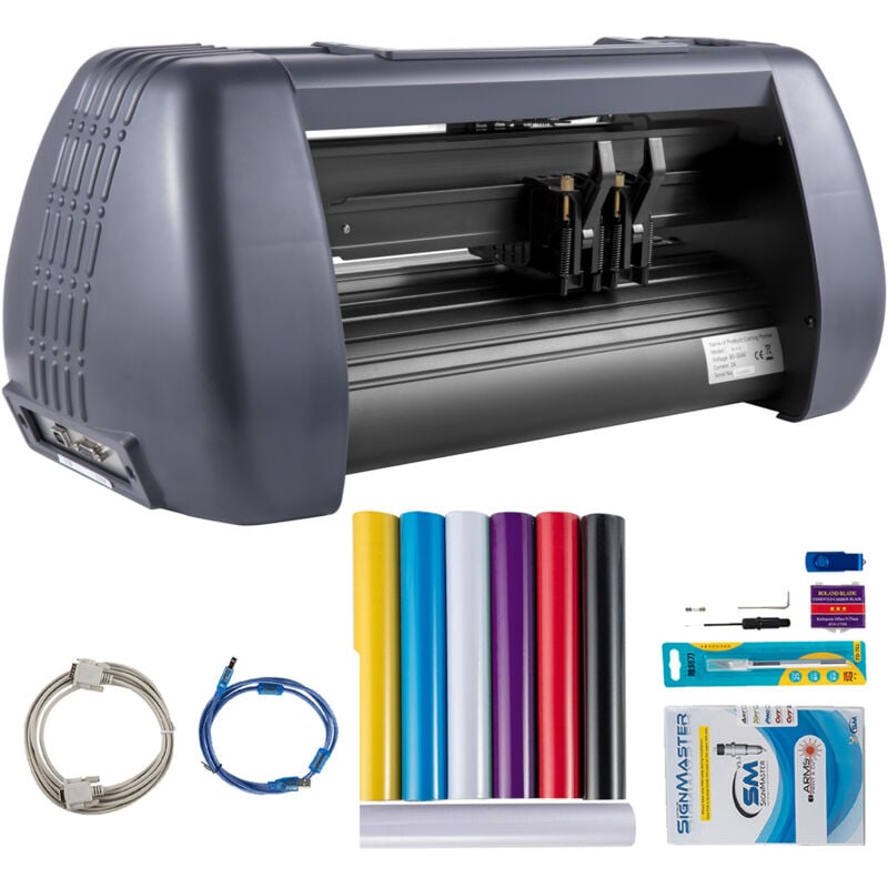 Machine de découpe de vinyle Mophorn, imprimante 375 mm, alimentation papier maximale de 14 pouces, force et vitesse réglables, traceur de découpe
