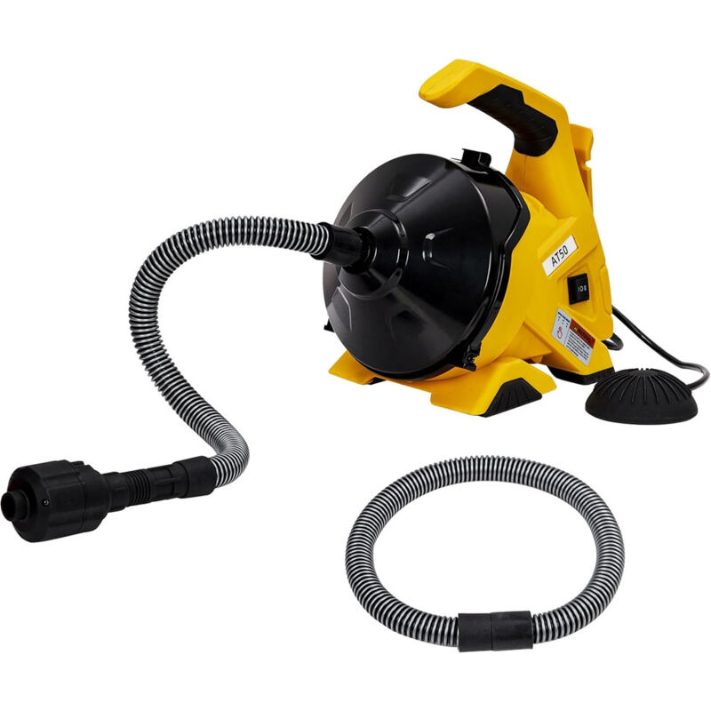 Machine de nettoyage de drain 30 pi x 3/10 po, tarière de drainage électrique à alimentation automatique pour tuyaux de 3/4 po à 2 po, câble en fil