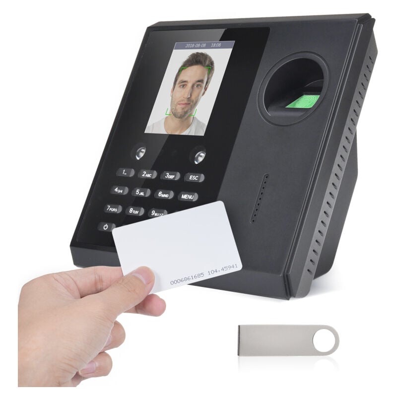 Lifcausal - Machine de pointage biométrique pour employés Prise en charge de 3000 empreintes digitales / 1000 mots de passe / 1000 cartes d'identité