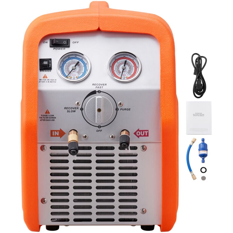 Machine de récupération de réfrigérant portable Mophorn 3/4 HP, unité de récupération CA 220-240 V 60 Hz avec protection haute pression, CVC pour