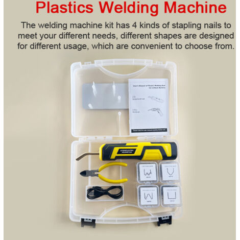 Machine de soudage plastique portable, kit de réparation de fissures de panneaux de voiture, agrafeuse thermique, outil de réparation plastique avec 400 agrafes.