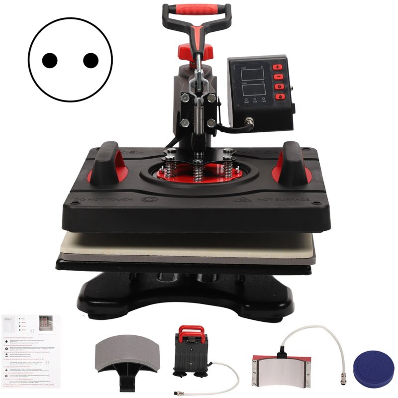 Machine de transfert 5 en 1, presse, bricolage, t-shirt, tasse de cuisson, Sublimation, estampage à chaud, 15x15 pouces, P8039 (prise ue 220) - Eosnow