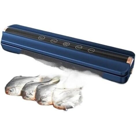Machine d'emballage sous vide 4 en 1, 62 capsules, compacte, pour aliments secs ou humides, 10 sachets plastiques - bleu