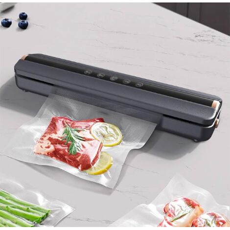 Machine d'emballage sous vide 4 en 1, 62 capsules, compacte, pour aliments secs ou humides, 10 sachets plastiques - gris