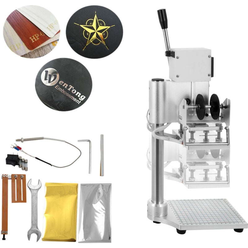 Mophorn - Machine d'estampage à chaud 10x13cm Gaufrage du cuir Bronzage Estampage à chaud avec curseur de positionnement pour pvc Cuir pu Papier