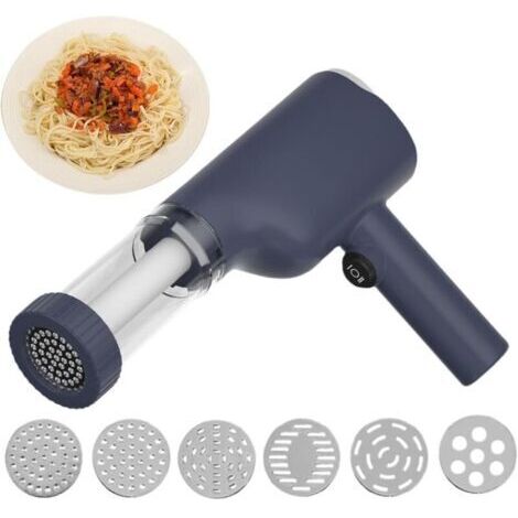 Machine électrique Idiyappam et pâtes - Presse à pâtes portable sans fil - Machine à pâtes automatique 6 en 1 - Outils de cuisine polyvalents pour Idiyappam, pâtes et nouilles maison