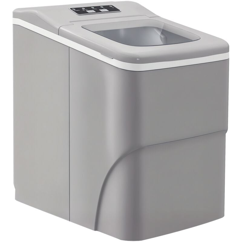 Machine à glaçon 130 w - capacité réservoir eau 2 l - capacité réservoir glace 0,7 Kg - cuillère et panier inclus - pp gris