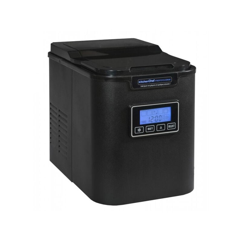 Machine à glaçons programmable 140w 12kg/24h avec nettoyage automatique noir - Kitchen Chef - yt-e005cb1