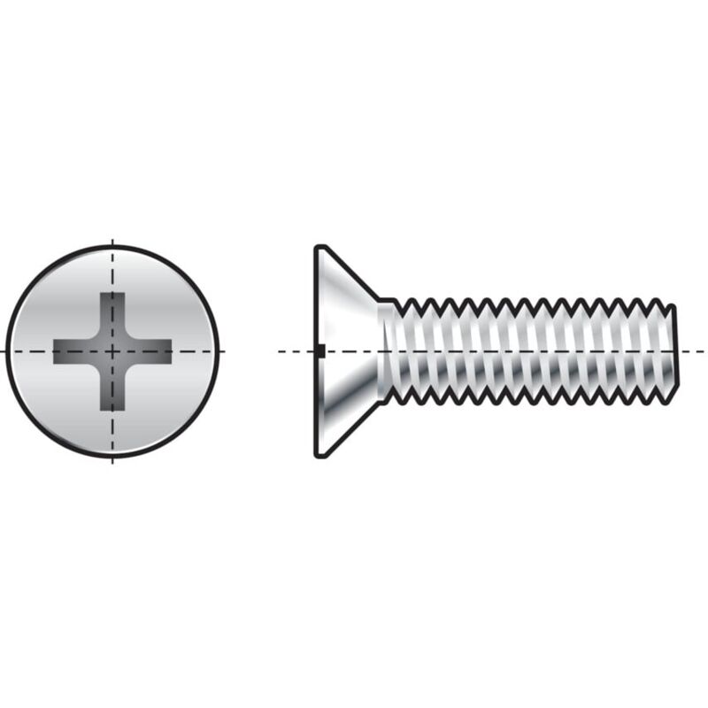 M6X25 Cross Countersunk Screw A2- you get 25 - Qualfast