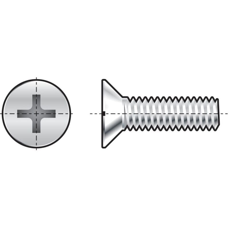 Qualfast M5X16 Cross Countersunk Screw A2- you get 25