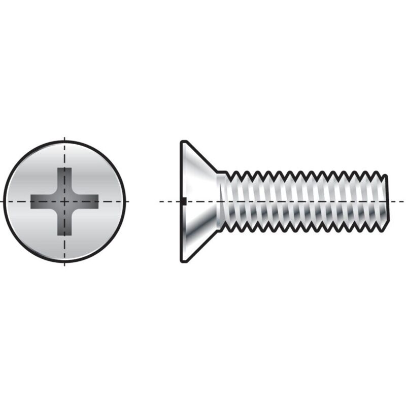 M4X60 Cross Countersunk Screw A2- you get 25 - Qualfast