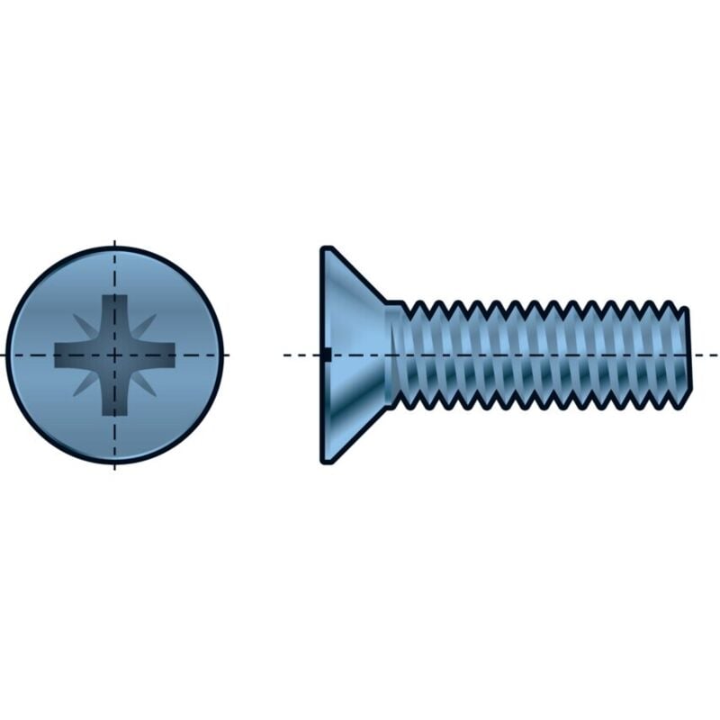 M3X8 Pozi Countersunk Screw bzp (GR-4.8)- you get 250 - Qualfast