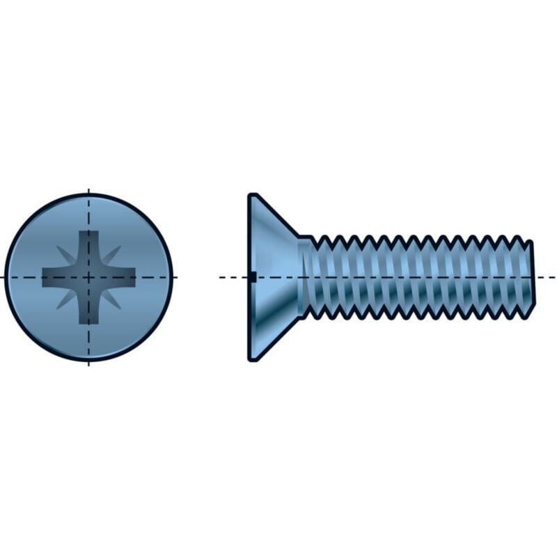 M6X35 Pozi Countersunk Screw bzp (GR-4.8)- you get 25 - Qualfast