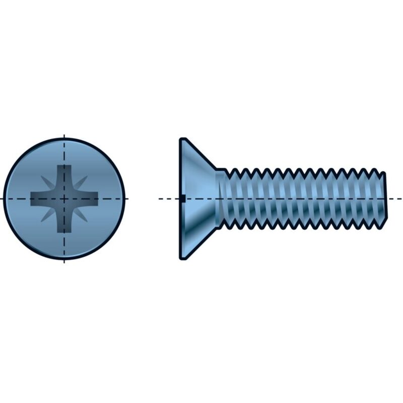 Qualfast - M6X20 Pozi Countersunk Screw bzp (GR-4.8)- you get 50