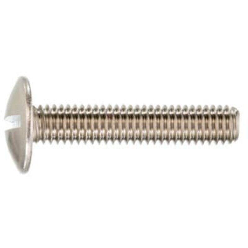 Qualfast - M6X25 Double Slotted Mushroom Head Screw + Nut nf bzp (GR-4- you get 10