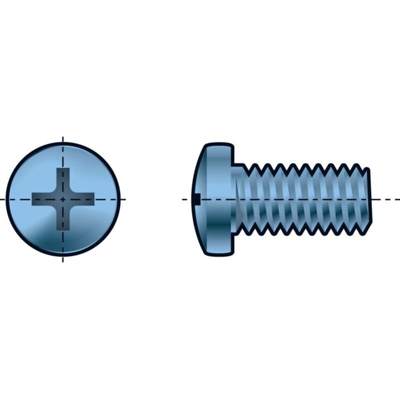 Qualfast M8X50 Pozi RSD Cheese Head Screw BZP (GR-4.8)- you get 10