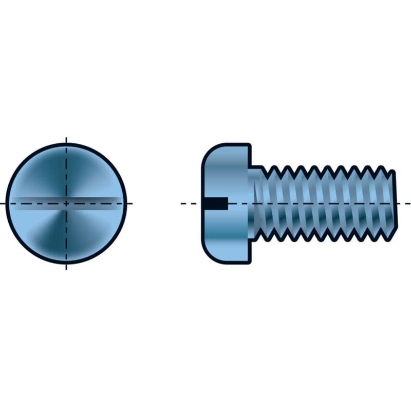 Qualfast M4X35 Slotted Cheese Head Screw BZP (GR-4.8)- you get 20