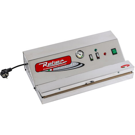 Machine sous vide 900 mbar – Barre à souder 43 cm – Puissance 335 W – Capacité d'aspiration 40 l/min – Inox pour usage intensif – Reber