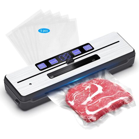 Machine Sous Vide Alimentaire-Appareil de Mise Sous Vide avec 6 modes-bac de récupération amovible-lame de coupe et deux fils chauffants