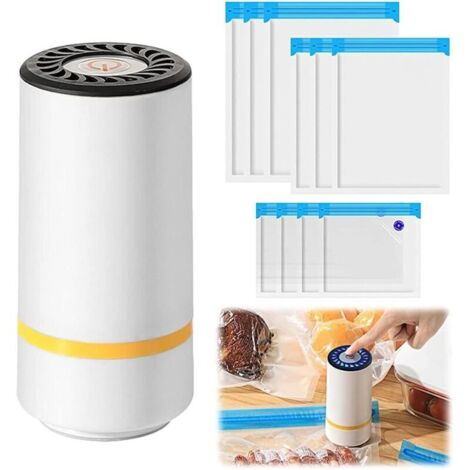 Machine Sous Vide Alimentaire, Mini machine à emballer sous vide, Appareil de Mise Sous Vide la Cuisine avec 10 Sacs sous Vide
