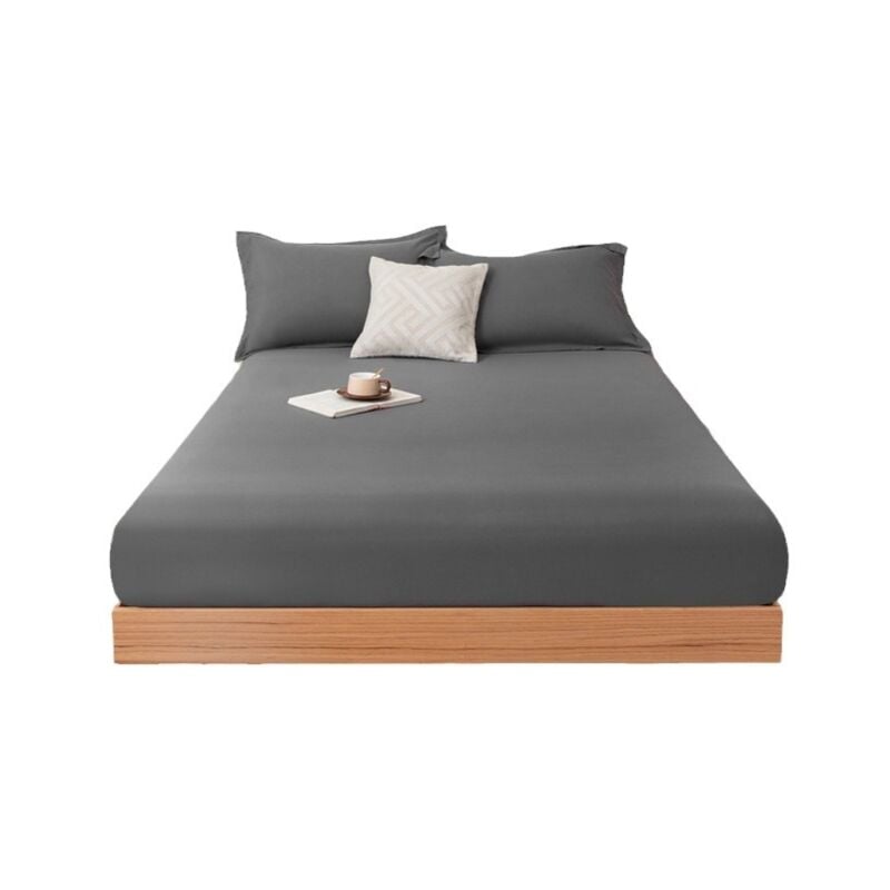 Surmatelas Couvre-lit de couleur unie, simple et confortable, doux pour la peau, avec protection anti-poussière Literie(120 cm x 200 cm)
