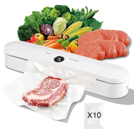 Machine Sous Vide, Machine Sous Vide Alimentaire, Compris 10pcs Sacs et pour Aliments, Viandes, Nourriture Sèche, Humide et Fraîche,OUYLAF