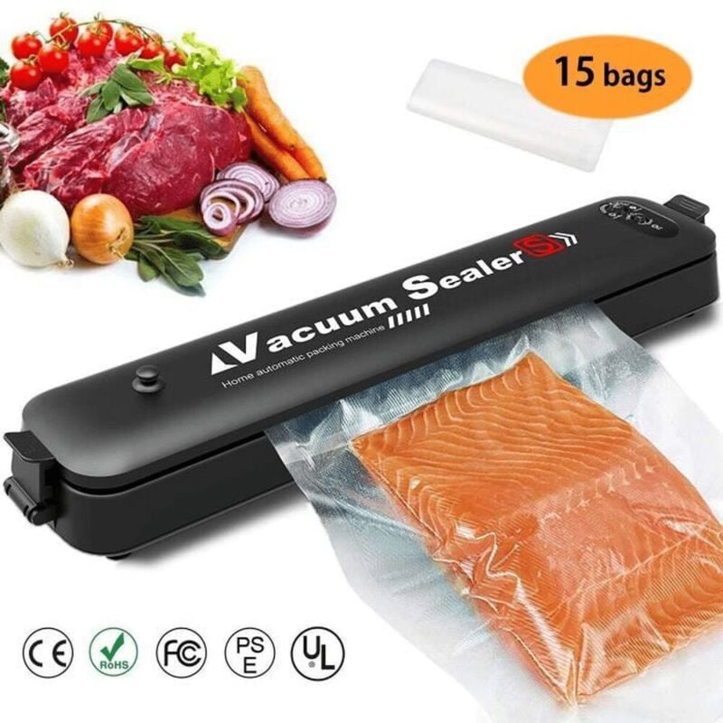 Machine Sous Vide Automatique Portable Scelleuse pour Aliments - 2 Fonctions + 10 Sacs Inclus - Parfaite pour Conserver et Cuire Vos Aliments en
